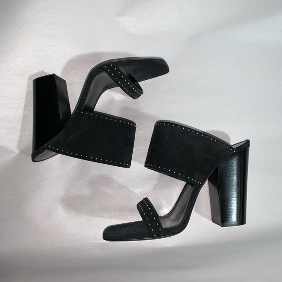 nwob SAINT LAURENT PARIS size 38 black suede MULES - Picture 11 of 11